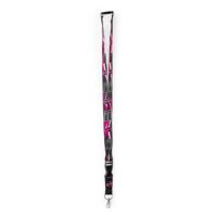 Vista completa del lanyard oficial de Cocoloco con cierre de seguridad desmontable y mosquetón metálico.